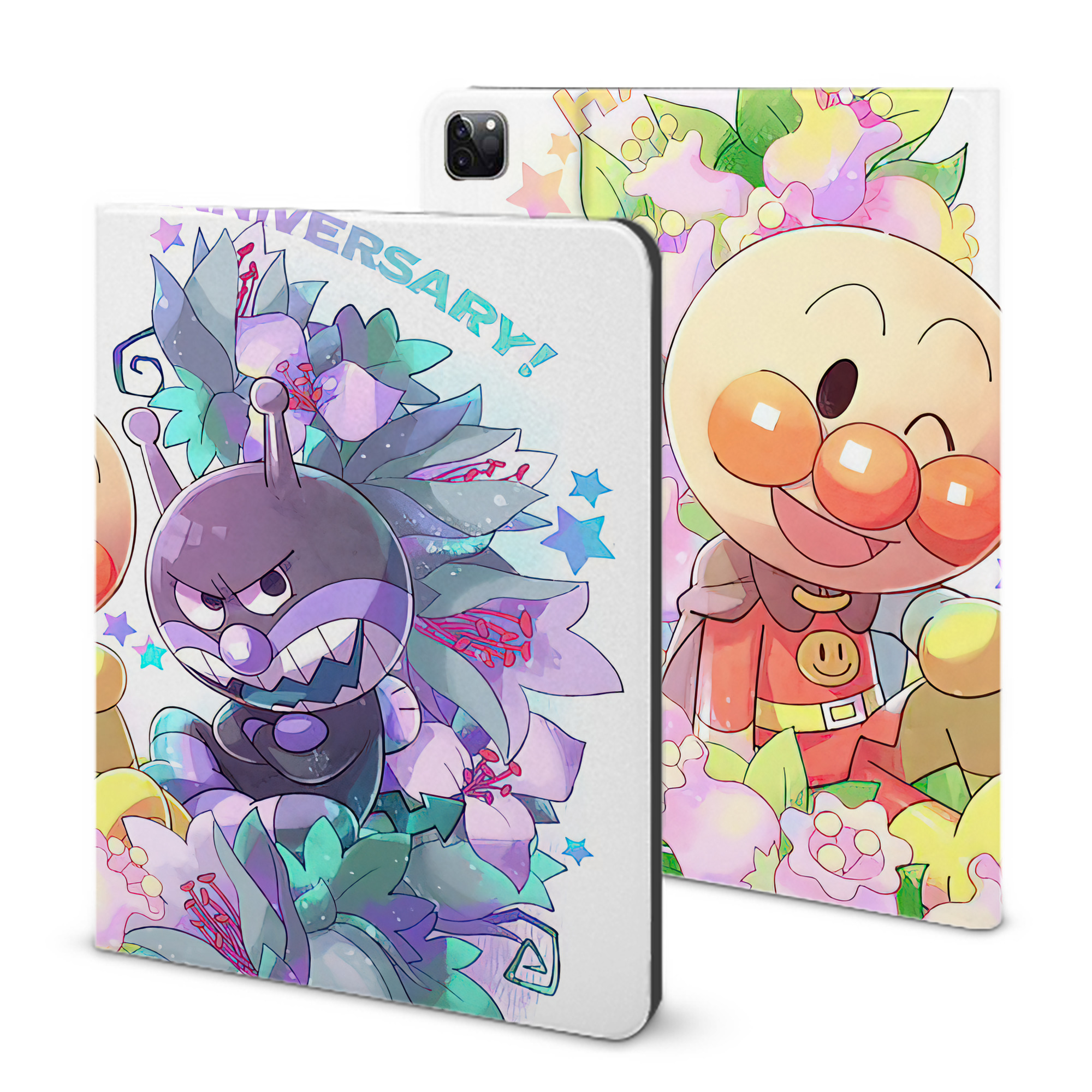 （画像用） アンパンマン Anpanman IPad ケース ブック型 PUレザー TPU 耐衝撃 軽量 薄型 ペン収納なし 全面保護 IPad 各モデル対応
